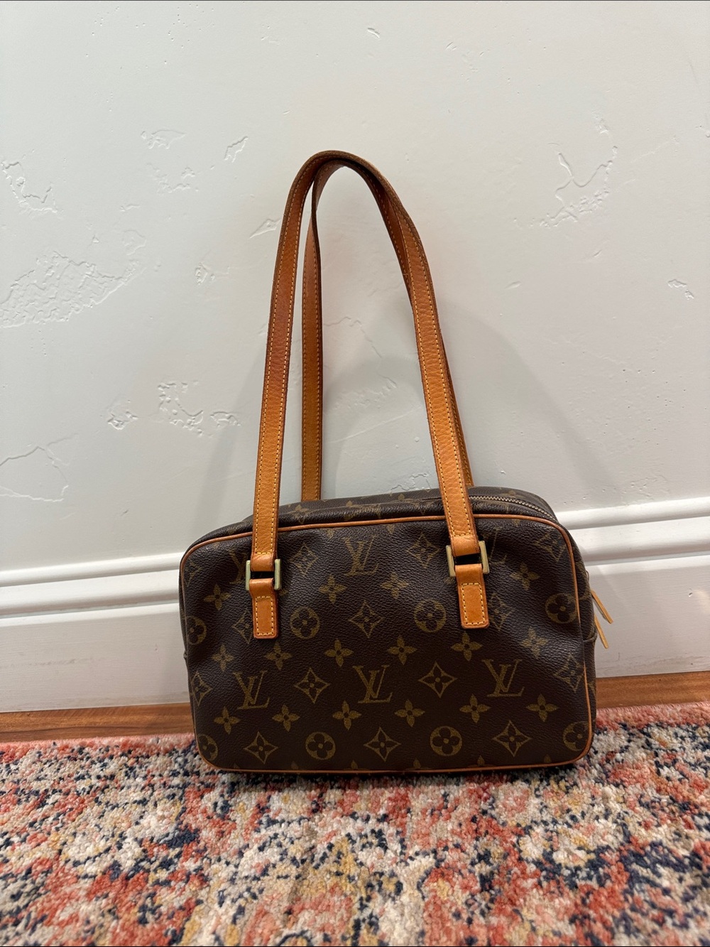 Monogram Canvas Shoulder Bag in Brown